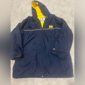 Vintage XL University of Michigan fleece coat with waterproof outside shell